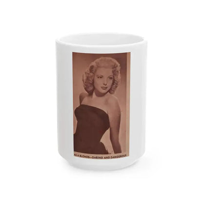 Cathy Downs #57 - Magazine Page Photo Clipping (Vintage Female Icon) White Coffee Mug 15oz - Go Mug Yourself