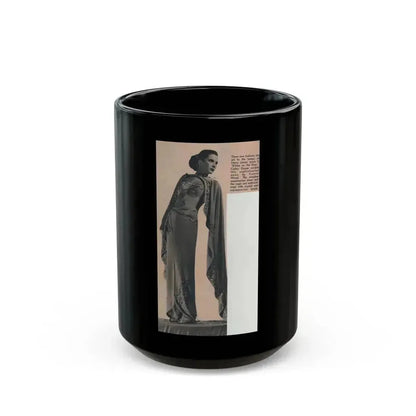 Cathy Downs #58 - Magazine Page Photo Clipping Circa 1946 (Vintage Female Icon) Black Coffee Mug 15oz - Go Mug Yourself