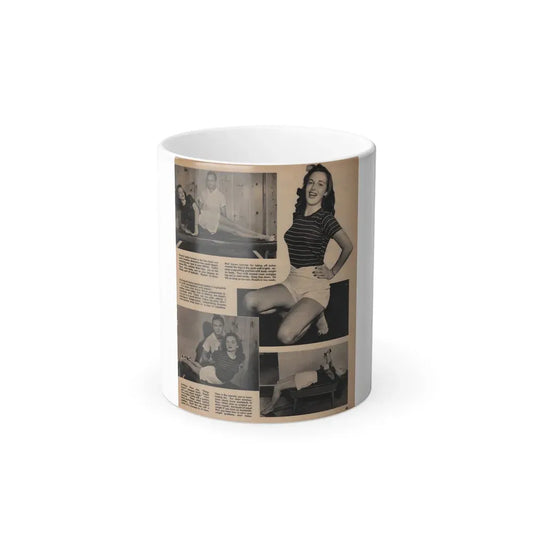 Cathy Downs #59 - 8x10 50's 1 Magazine Page 4 Photos (Vintage Female Icon) Color Changing Coffee Mug 11oz - Go Mug Yourself