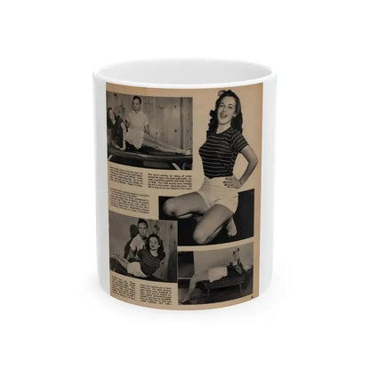 Cathy Downs #59 - 8x10 50's 1 Magazine Page 4 Photos (Vintage Female Icon) White Coffee Mug 11oz - Go Mug Yourself