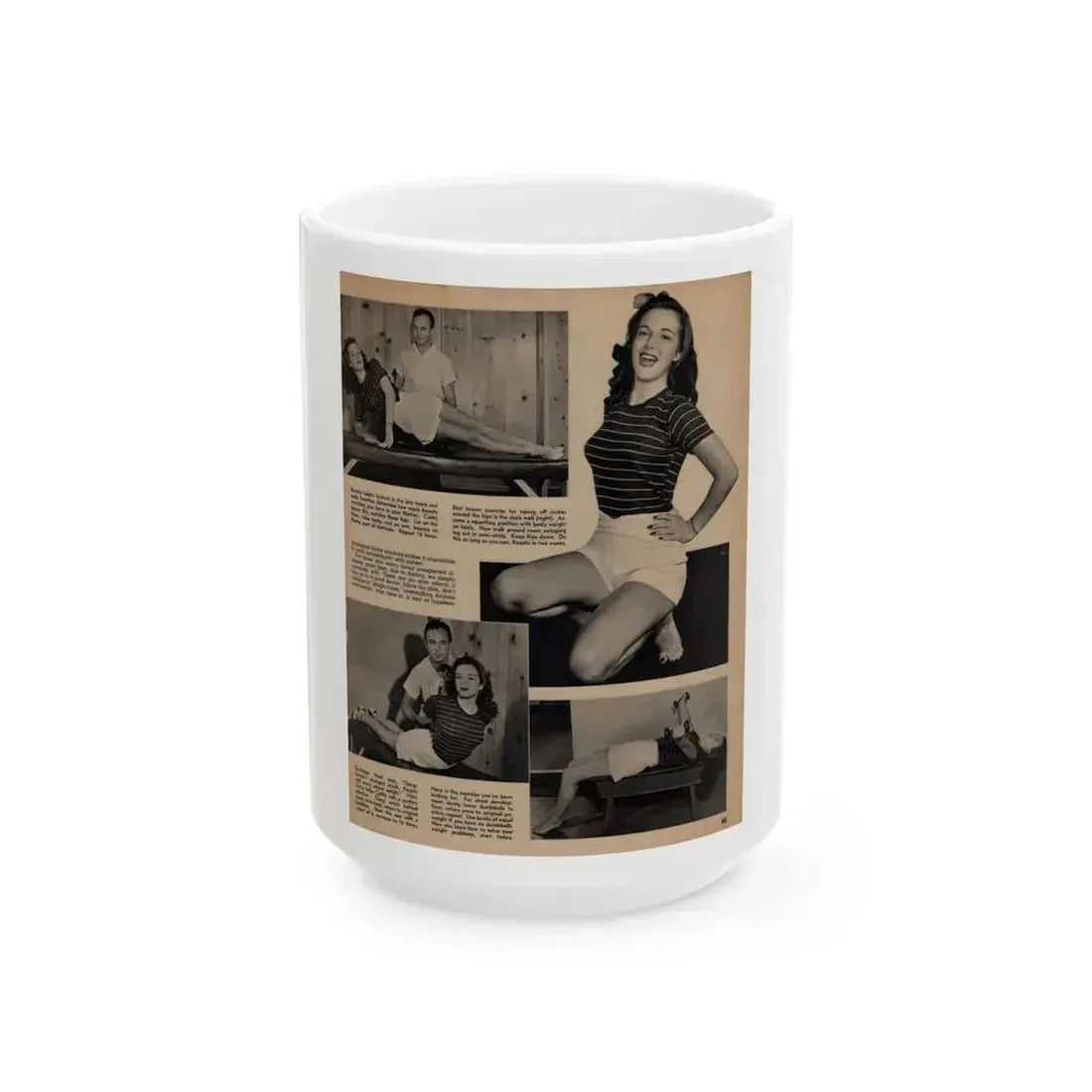 Cathy Downs #59 - 8x10 50's 1 Magazine Page 4 Photos (Vintage Female Icon) White Coffee Mug 15oz - Go Mug Yourself