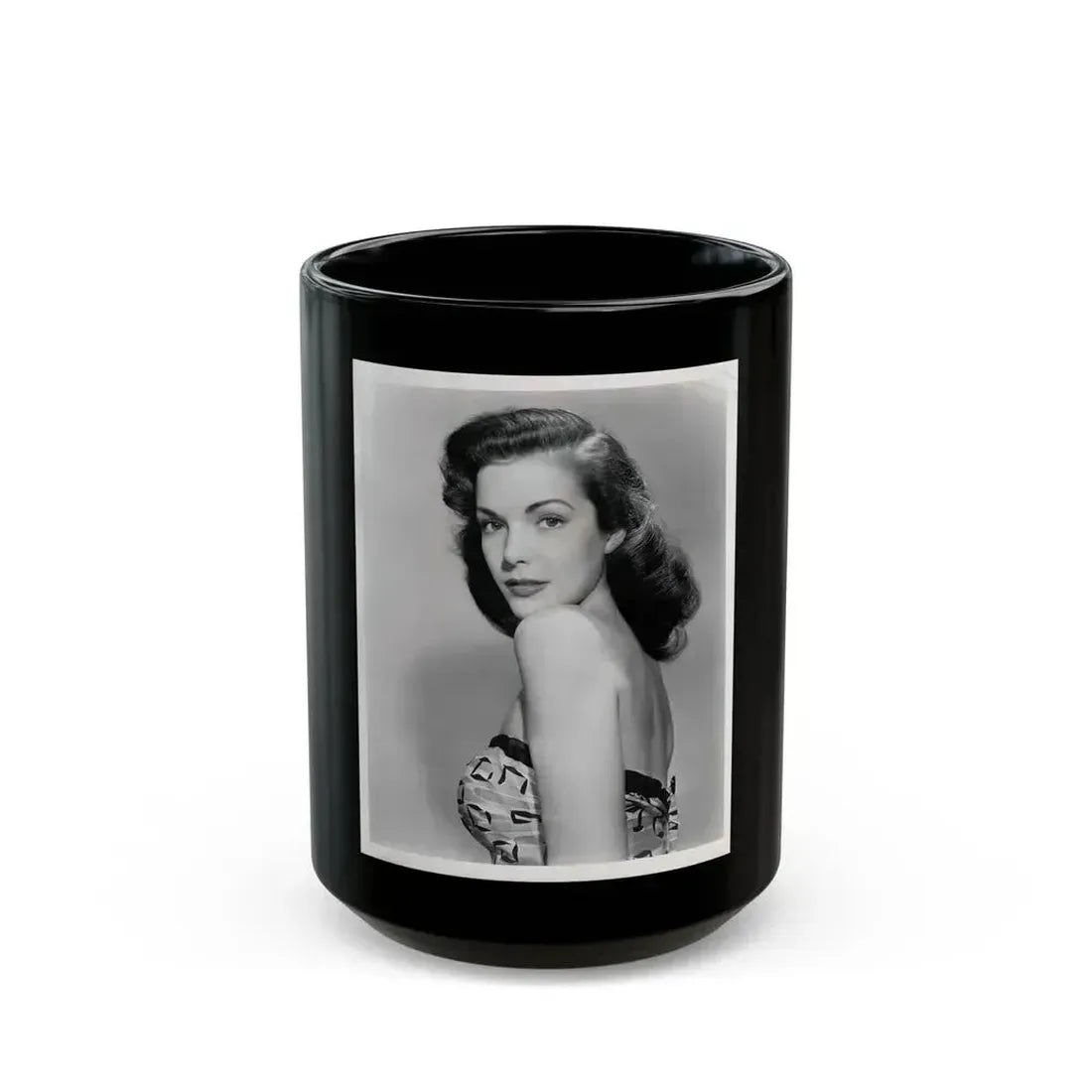 Cathy Downs #62 (Vintage Female Icon) Black Coffee Mug 15oz - Go Mug Yourself