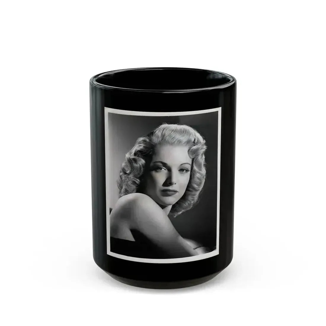 Cathy Downs #63 (Vintage Female Icon) Black Coffee Mug 15oz - Go Mug Yourself