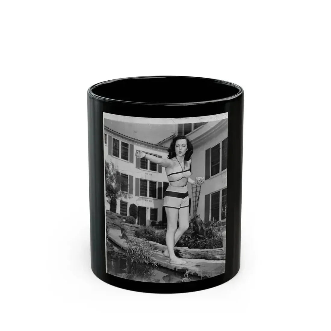 Cathy Downs #65 (Vintage Female Icon) Black Coffee Mug 11oz - Go Mug Yourself