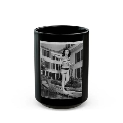 Cathy Downs #65 (Vintage Female Icon) Black Coffee Mug 15oz - Go Mug Yourself