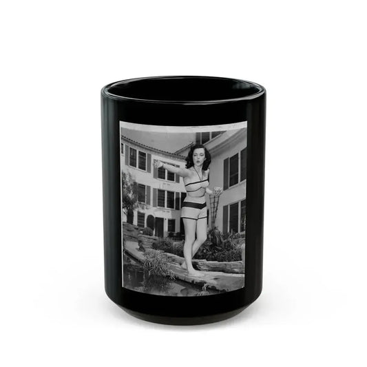 Cathy Downs #65 (Vintage Female Icon) Black Coffee Mug 15oz - Go Mug Yourself