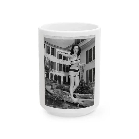 Cathy Downs #65 (Vintage Female Icon) White Coffee Mug 15oz - Go Mug Yourself