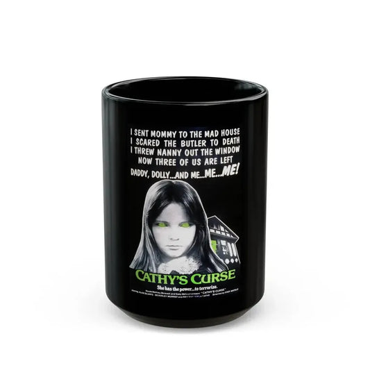 CATHY'S CURSE 1977 Movie Poster - Black Coffee Mug 15oz - Go Mug Yourself