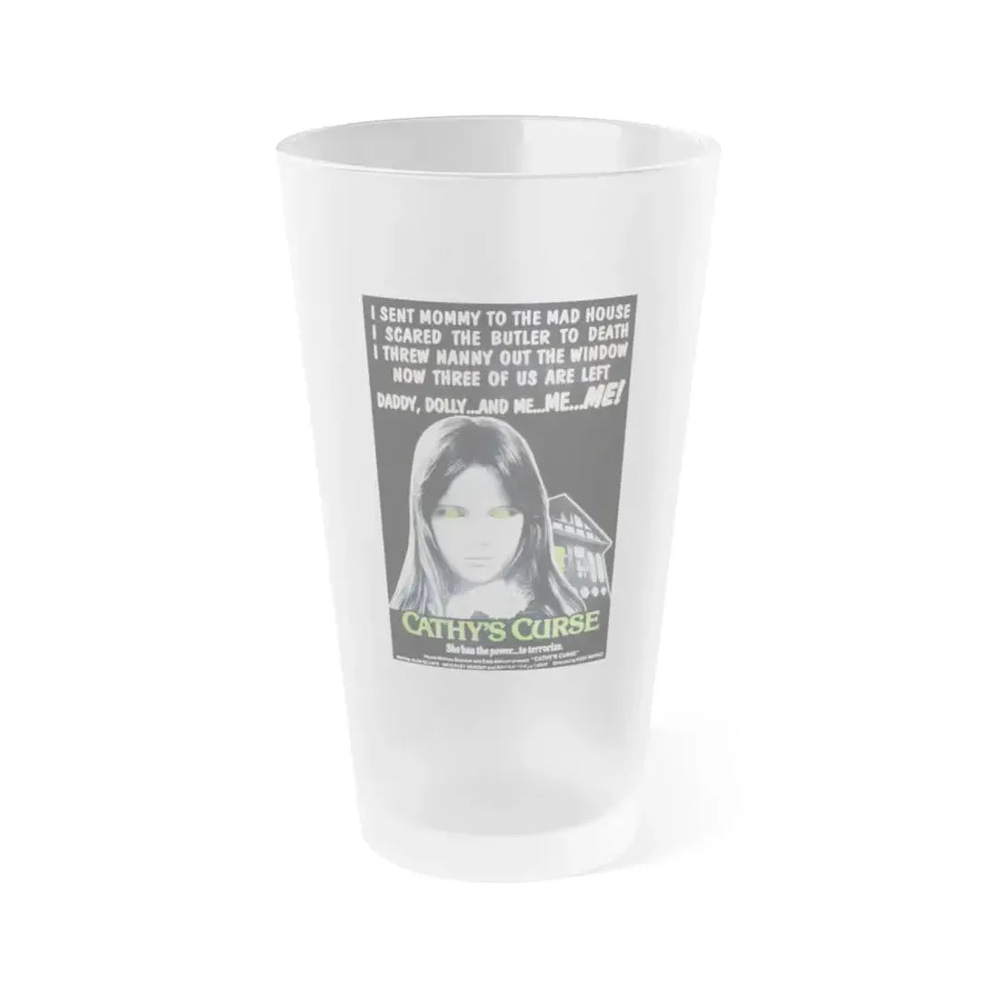 CATHY'S CURSE 1977 Movie Poster - Frosted Pint Glass 16oz 16oz Frosted - Go Mug Yourself