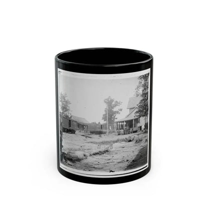 Catlett's Station, Va. The Station With U.S. Military Railroad Boxcars And Soldiers (U.S. Civil War) Black Coffee Mug 11oz - Go Mug Yourself
