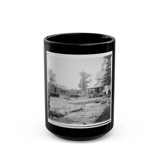 Catlett's Station, Va. The Station With U.S. Military Railroad Boxcars And Soldiers (U.S. Civil War) Black Coffee Mug 15oz - Go Mug Yourself