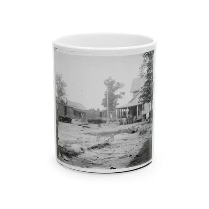 Catlett's Station, Va. The Station With U.S. Military Railroad Boxcars And Soldiers (U.S. Civil War) White Coffee Mug 11oz - Go Mug Yourself
