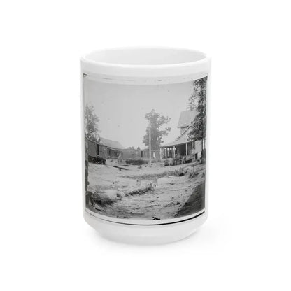 Catlett's Station, Va. The Station With U.S. Military Railroad Boxcars And Soldiers (U.S. Civil War) White Coffee Mug 15oz - Go Mug Yourself
