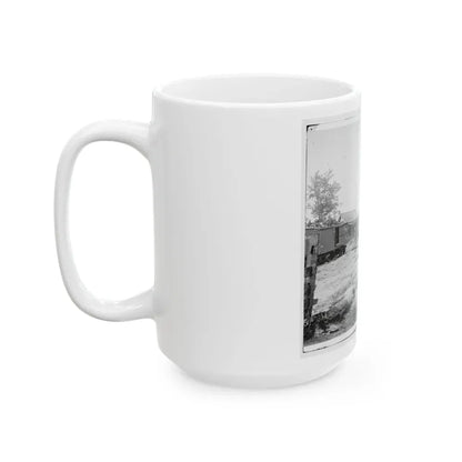 Catlett's Station, Va. The Station With U.S. Military Railroad Boxcars And Soldiers (U.S. Civil War) White Coffee Mug - Go Mug Yourself
