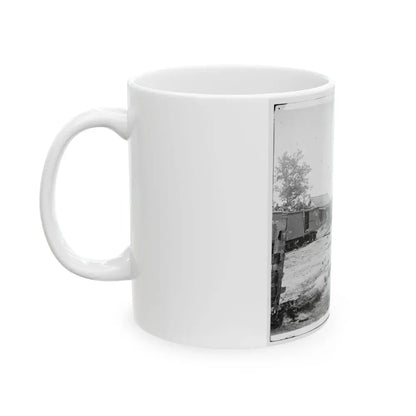 Catlett's Station, Va. The Station With U.S. Military Railroad Boxcars And Soldiers (U.S. Civil War) White Coffee Mug - Go Mug Yourself