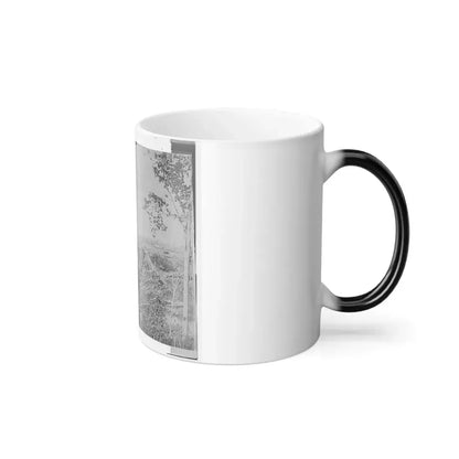 Catlett's Station, Va., Vicinity. Federal Soldiers Rebuilding the Orange & Alexandria Railroad Bridge Over Cedar Run (U.S. Civil War) Color Changing Coffee Mug 11oz - Go Mug Yourself