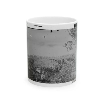 Catlett's Station, Va., Vicinity. Federal Soldiers Rebuilding The Orange & Alexandria Railroad Bridge Over Cedar Run (U.S. Civil War) White Coffee Mug 11oz - Go Mug Yourself