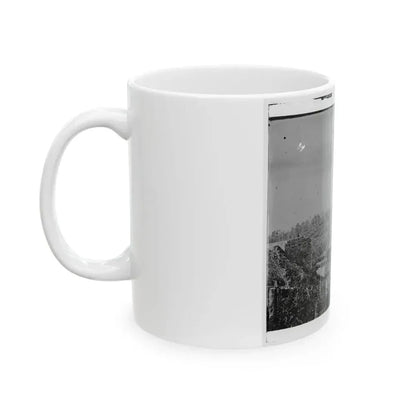 Catlett's Station, Va., Vicinity. Federal Soldiers Rebuilding The Orange & Alexandria Railroad Bridge Over Cedar Run (U.S. Civil War) White Coffee Mug - Go Mug Yourself