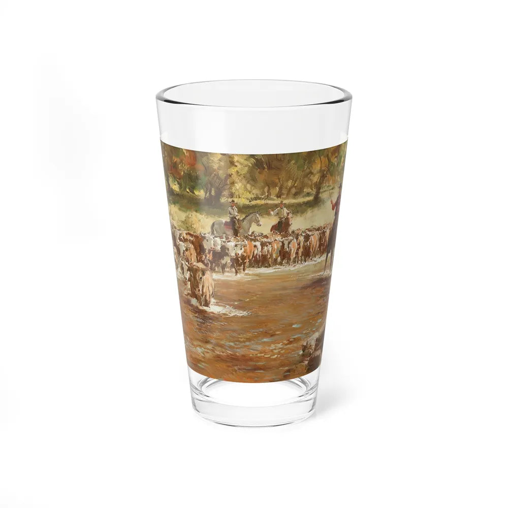 Cattle Crossing (Magazine Illustration) Pint Glass 16oz-16oz-Go Mug Yourself