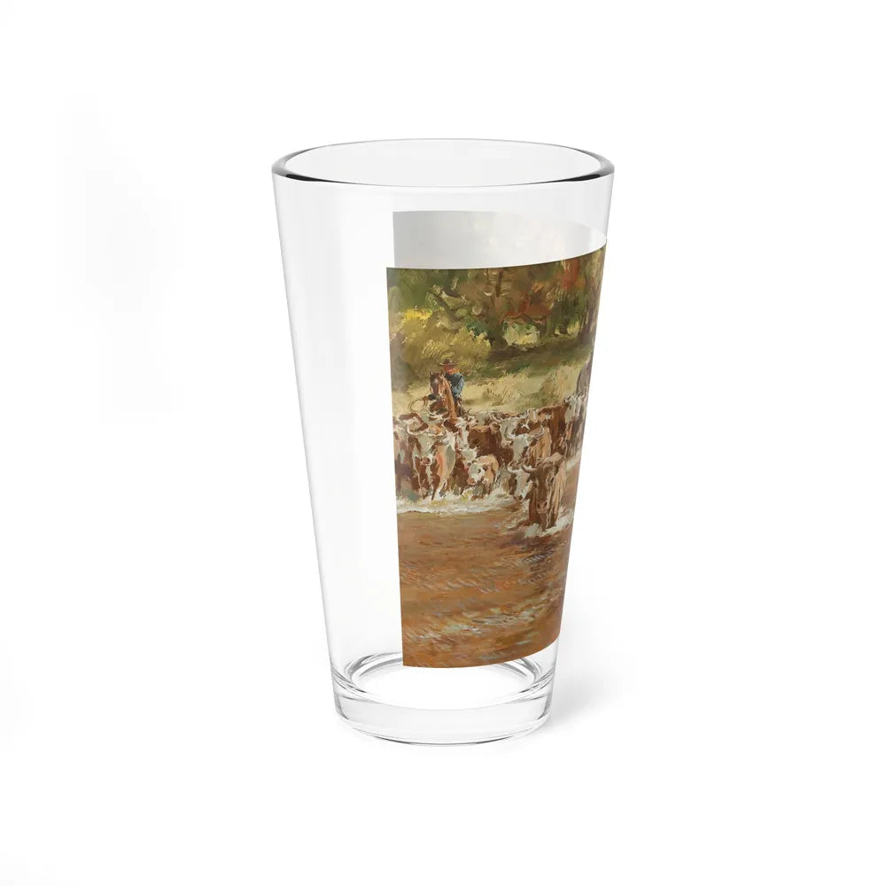 Cattle Crossing (Magazine Illustration) Pint Glass 16oz-Go Mug Yourself