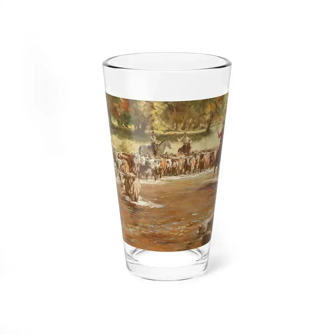 Cattle Crossing (Magazine Illustration) Pint Glass 16oz - Go Mug Yourself
