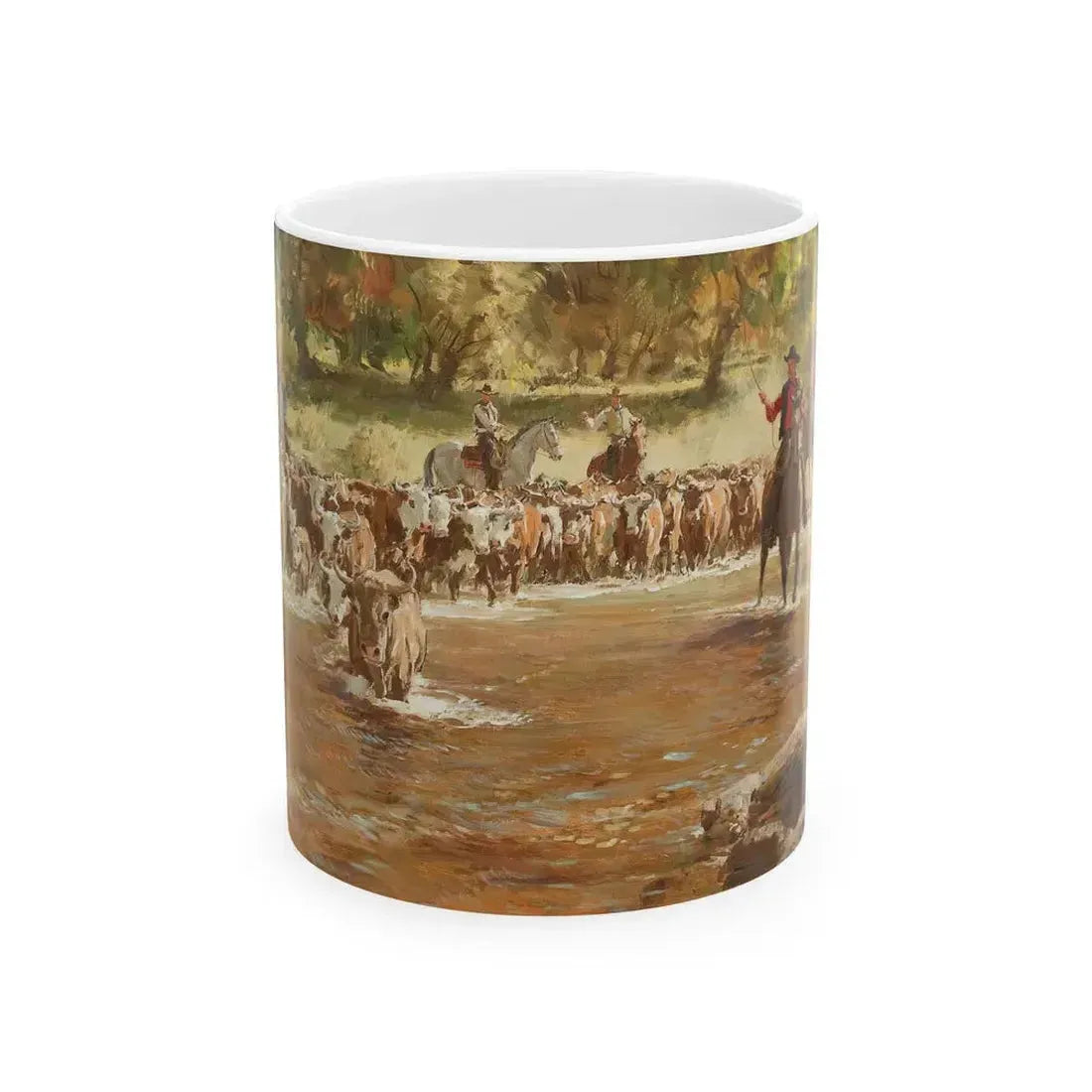 Cattle Crossing - White Coffee Mug 11oz - Go Mug Yourself