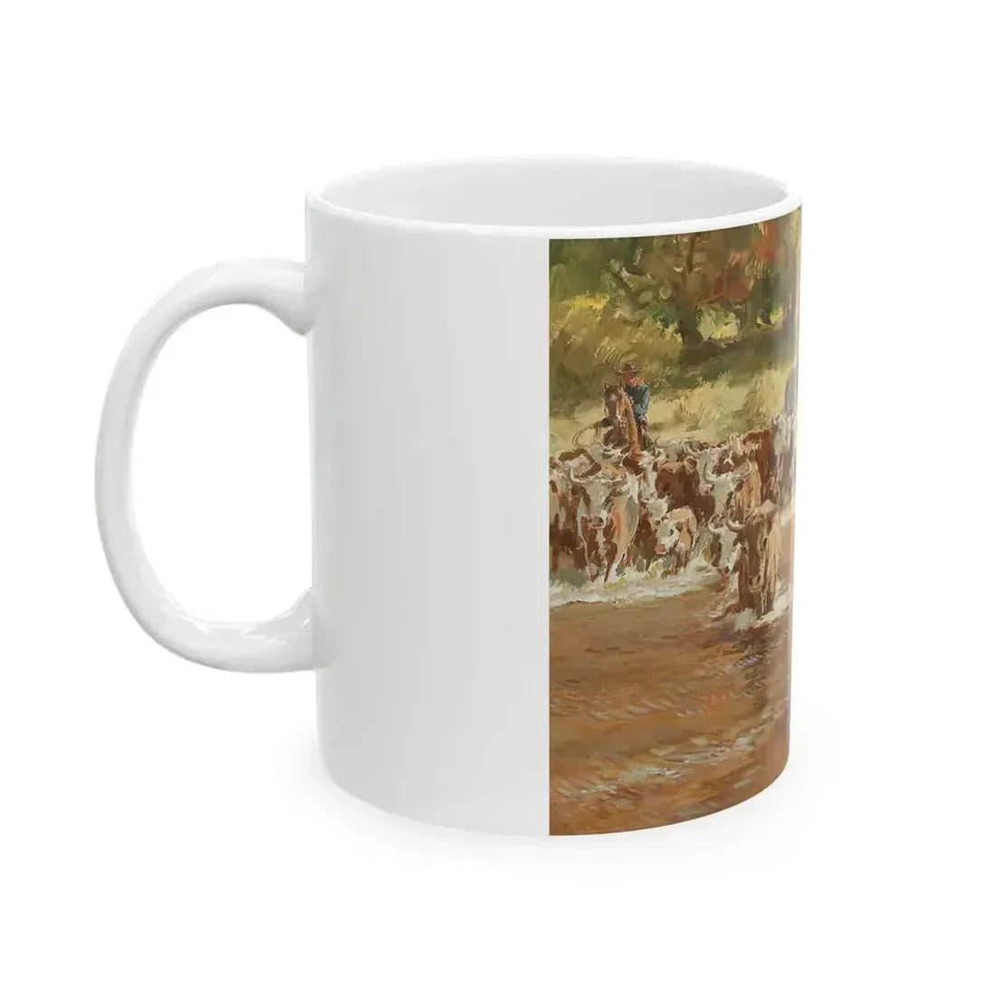 Cattle Crossing - White Coffee Mug - Go Mug Yourself