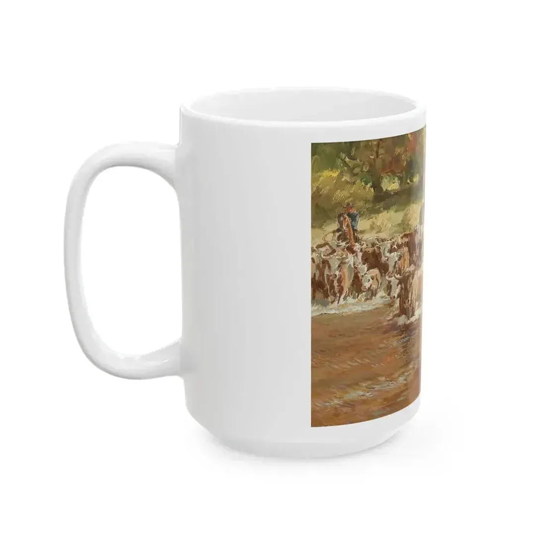 Cattle Crossing - White Coffee Mug - Go Mug Yourself