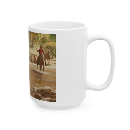Cattle Crossing - White Coffee Mug - Go Mug Yourself