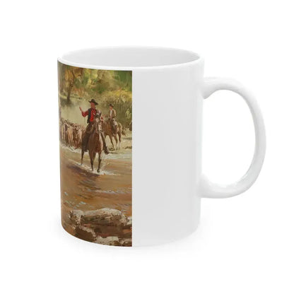 Cattle Crossing - White Coffee Mug - Go Mug Yourself