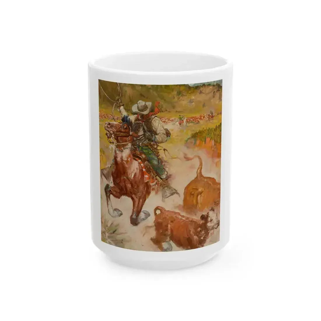 Cattle Driver - White Coffee Mug 15oz - Go Mug Yourself