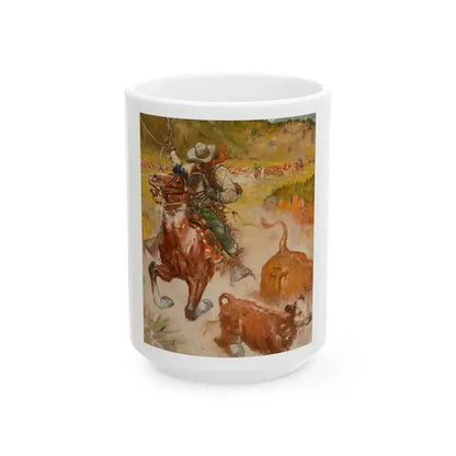 Cattle Driver - White Coffee Mug 15oz - Go Mug Yourself
