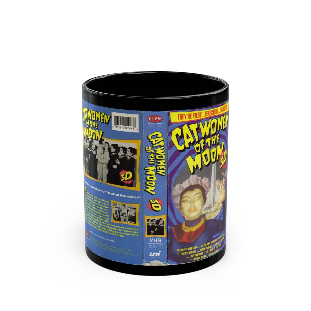 CATWOMEN OF THE MOON 3D (VHS COVER) - Black Coffee Mug-11oz-Go Mug Yourself