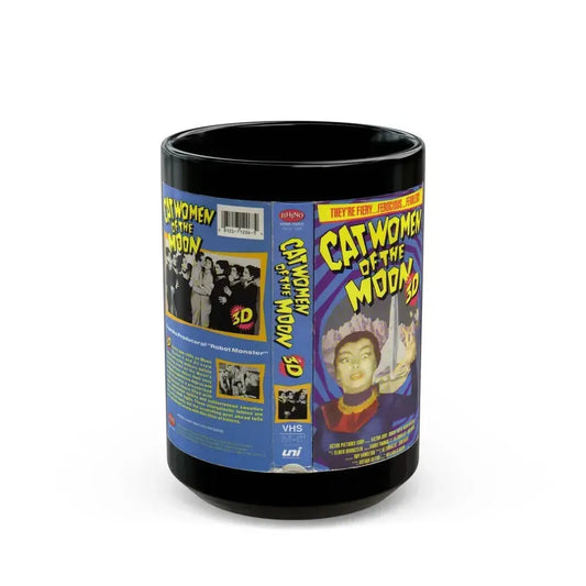 CATWOMEN OF THE MOON 3D (VHS COVER) - Black Coffee Mug 15oz - Go Mug Yourself