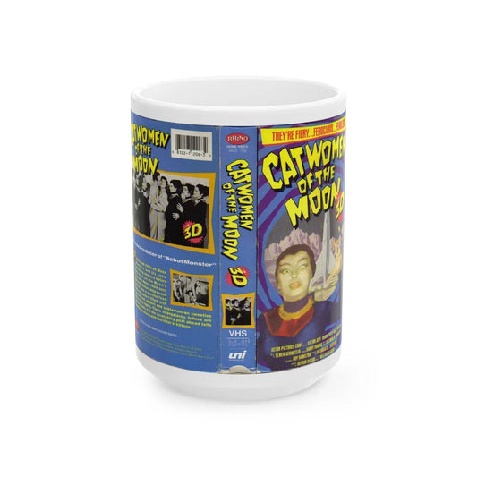 CATWOMEN OF THE MOON 3D (VHS COVER) - White Coffee Mug-15oz-Go Mug Yourself