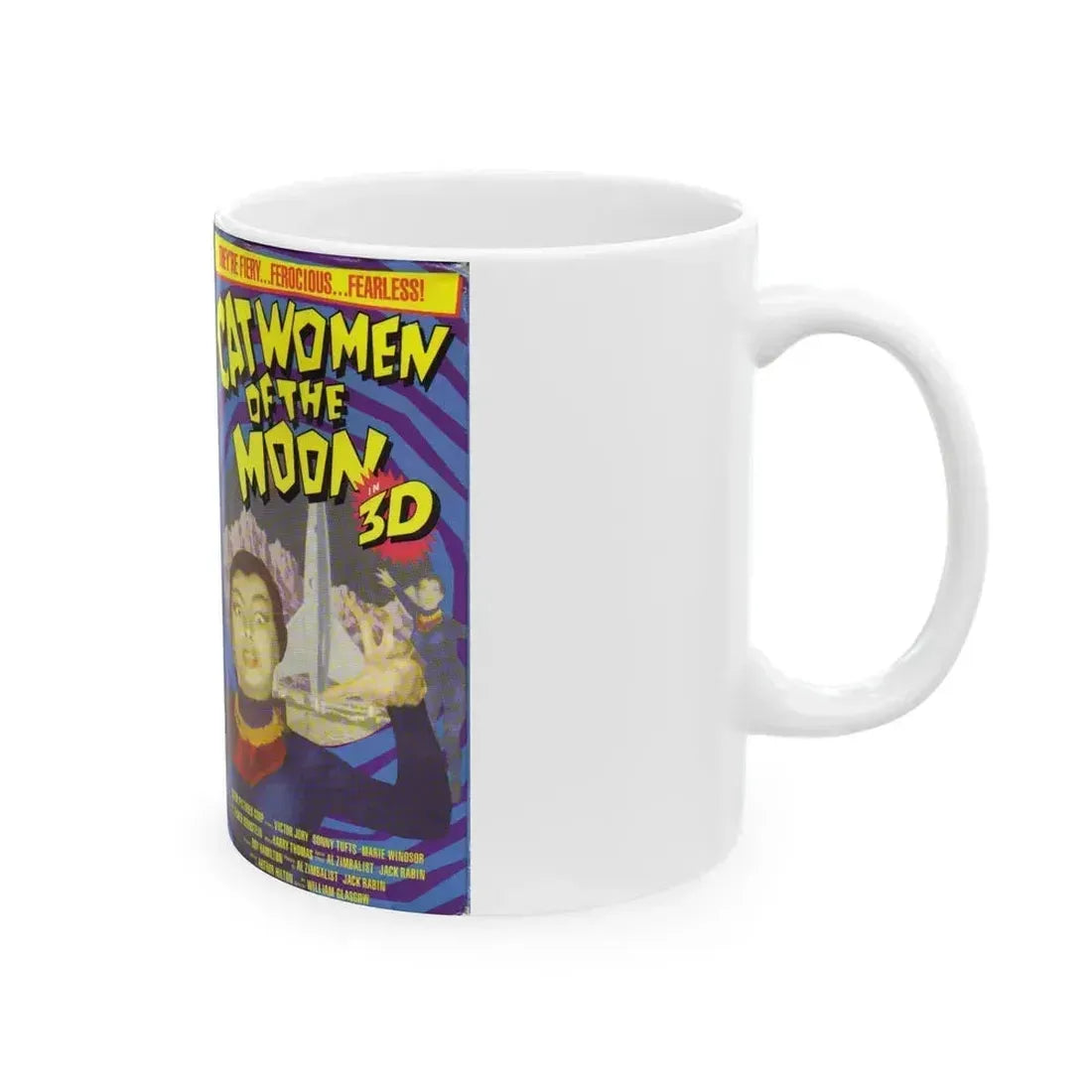 CATWOMEN OF THE MOON 3D (VHS COVER) - White Coffee Mug - Go Mug Yourself