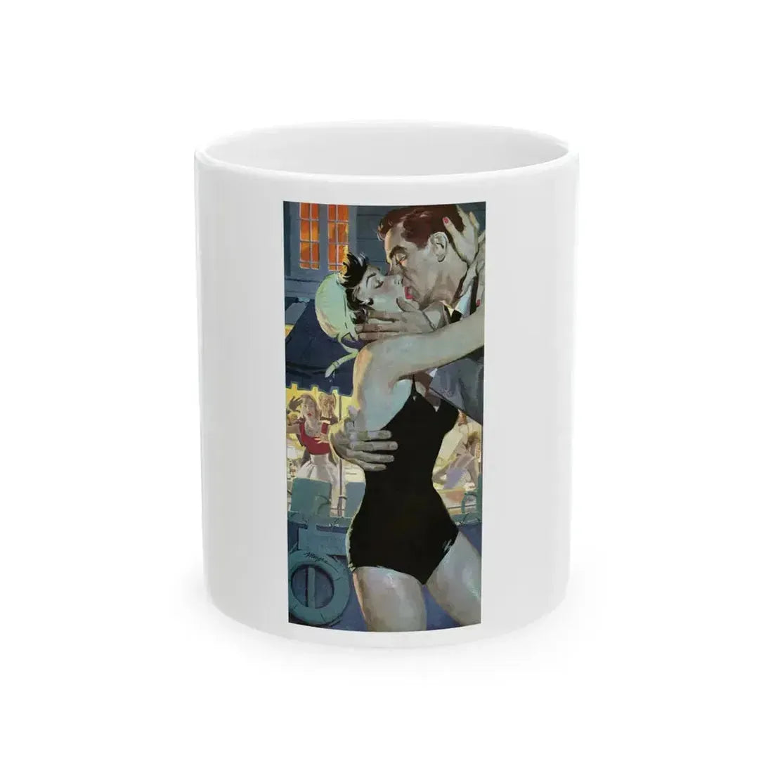 Caught In The Act by Steve McNeil, The Saturday Evening Post, 1956 - White Coffee Mug 11oz - Go Mug Yourself