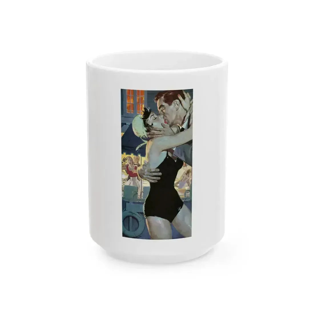 Caught In The Act by Steve McNeil, The Saturday Evening Post, 1956 - White Coffee Mug 15oz - Go Mug Yourself