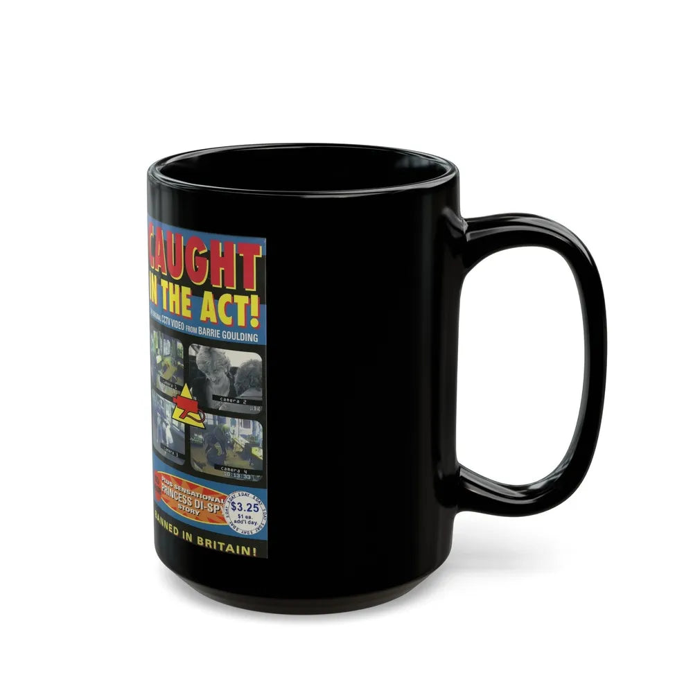 CAUGHT IN THE ACT (VHS COVER) - Black Coffee Mug-Go Mug Yourself