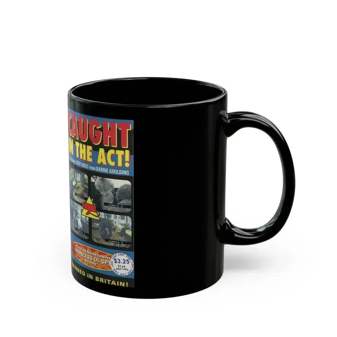 CAUGHT IN THE ACT (VHS COVER) - Black Coffee Mug - Go Mug Yourself