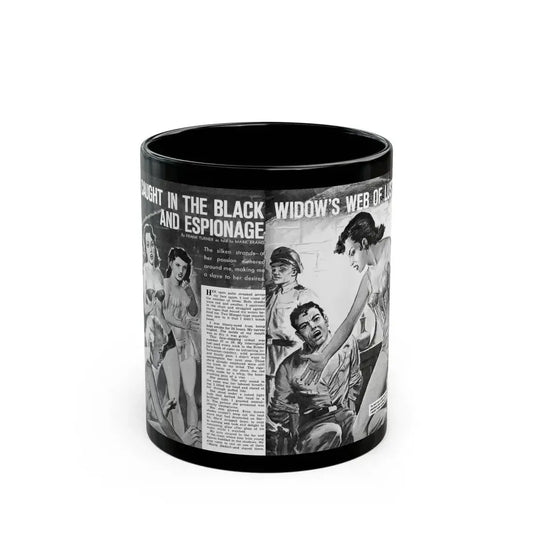 Caught In The Black Widow's Web Of Lust And Espionage, World of Men, December 1963 - Black Coffee Mug 11oz - Go Mug Yourself