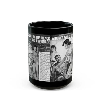 Caught In The Black Widow's Web Of Lust And Espionage, World of Men, December 1963 - Black Coffee Mug 15oz - Go Mug Yourself