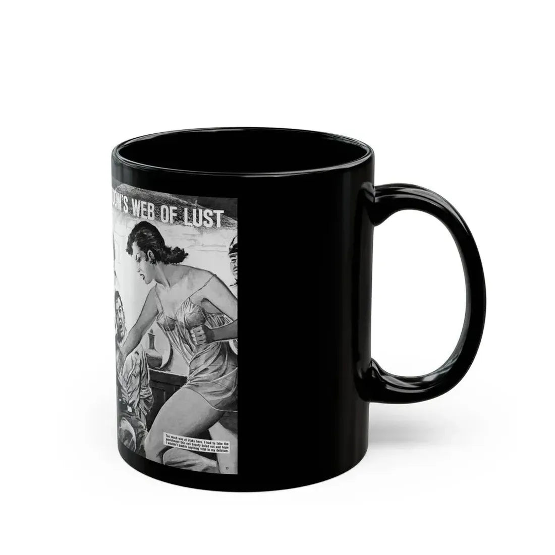 Caught In The Black Widow's Web Of Lust And Espionage, World of Men, December 1963 - Black Coffee Mug - Go Mug Yourself