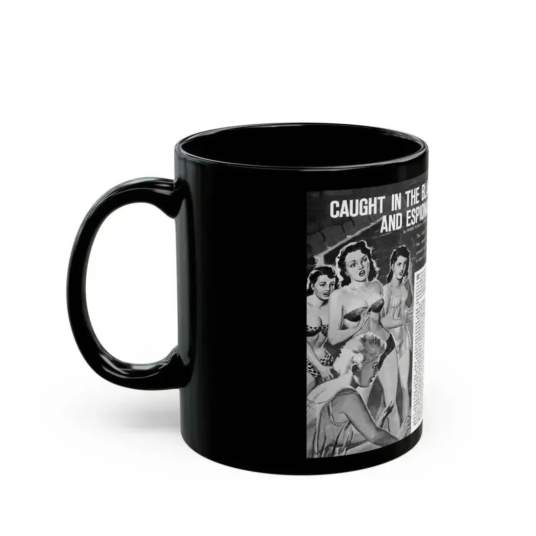 Caught In The Black Widow's Web Of Lust And Espionage, World of Men, December 1963 - Black Coffee Mug - Go Mug Yourself
