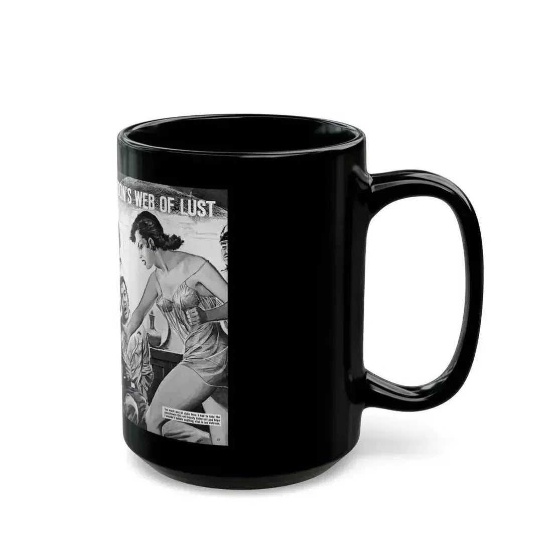 Caught In The Black Widow's Web Of Lust And Espionage, World of Men, December 1963 - Black Coffee Mug - Go Mug Yourself