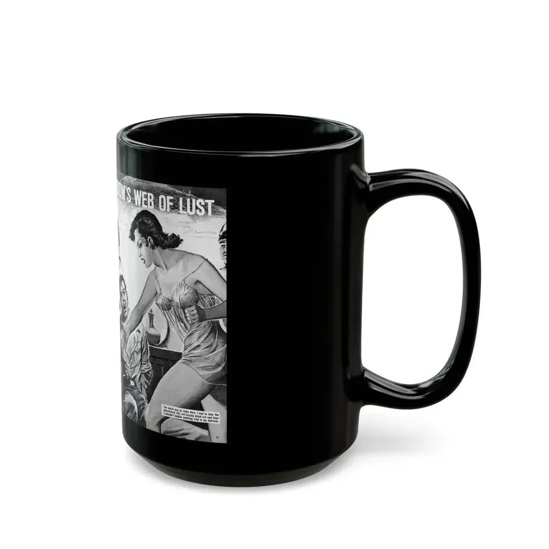 Caught In The Black Widow's Web Of Lust And Espionage, World of Men, December 1963 - Black Coffee Mug - Go Mug Yourself