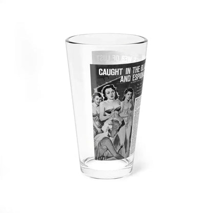 Caught In The Black Widow's Web Of Lust And Espionage, World of Men, December 1963 (Magazine Illustration) Pint Glass 16oz - Go Mug Yourself