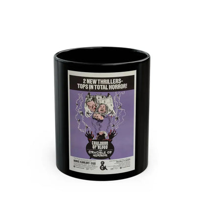 CAULDRON OF BLOOD + CRUCIBLE OF HORROR 1971 Movie Poster - Black Coffee Mug 11oz - Go Mug Yourself