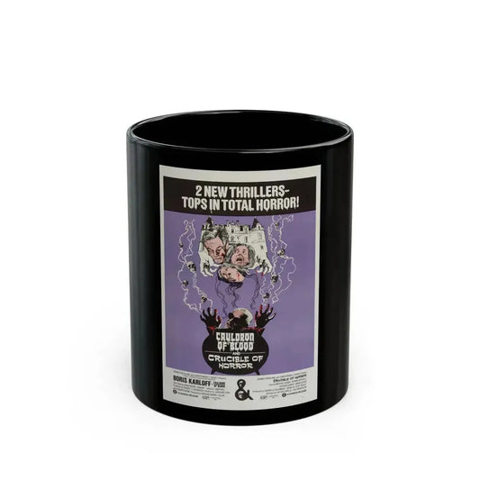 CAULDRON OF BLOOD + CRUCIBLE OF HORROR 1971 Movie Poster - Black Coffee Mug 11oz - Go Mug Yourself