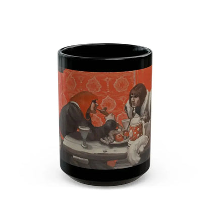 Cavaliers at Table - Black Coffee Mug 15oz - Go Mug Yourself